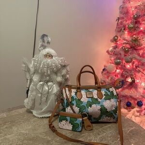 Dooney & Bourke Green Floral Satchel with Wallet